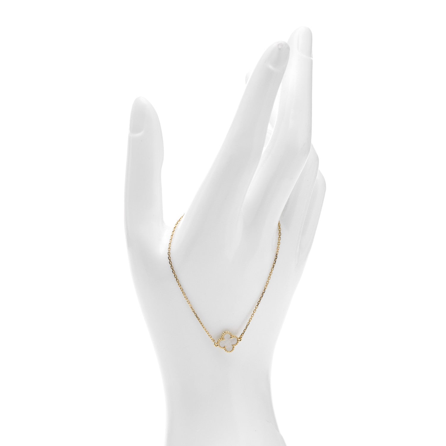 Van Cleef & Arpels 18K Yellow Gold Mother of Pearl Sweet Alhambra Bracelet 2 of 6