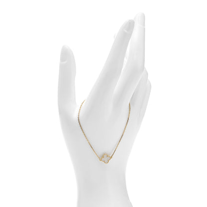 Van Cleef & Arpels 18K Yellow Gold Mother of Pearl Sweet Alhambra Bracelet 2 of 6