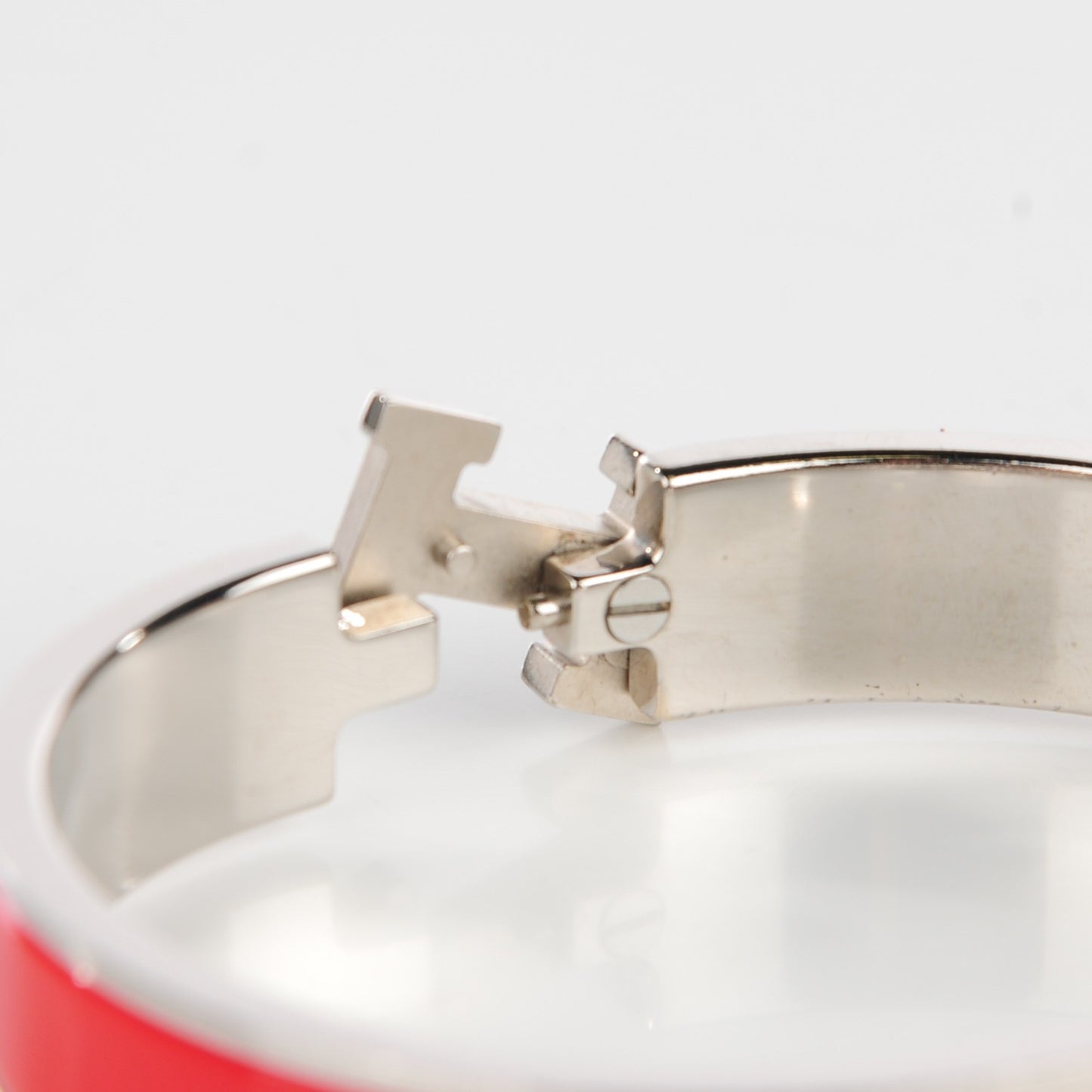 Enamel Narrow Clic Clac H Bracelet GM Rouge Vif