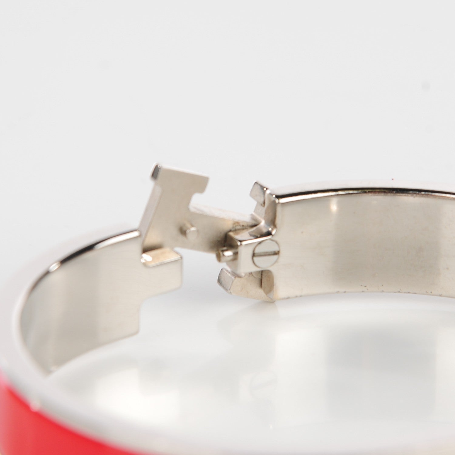 Hermes Enamel Narrow Clic Clac H Bracelet GM Rouge Vif 4 of 6