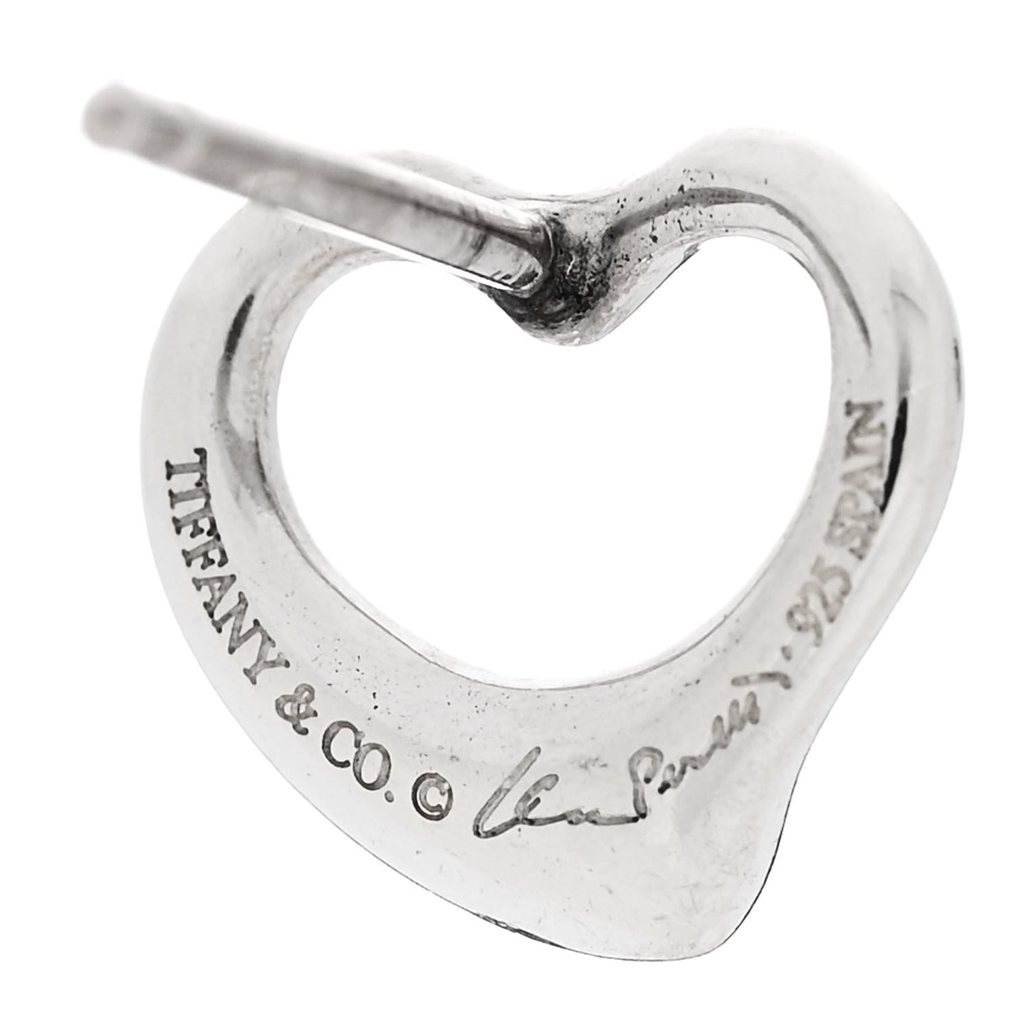 Sterling Silver Elsa Peretti 11mm Open Heart Earrings