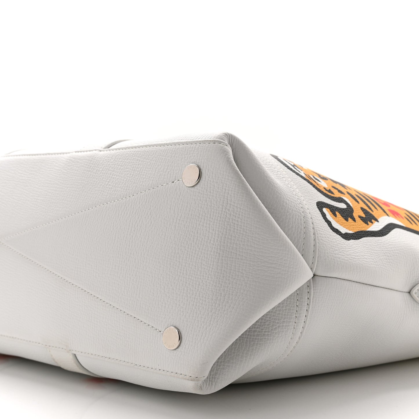X NIGO Calfskin Tiger Journey Tote White