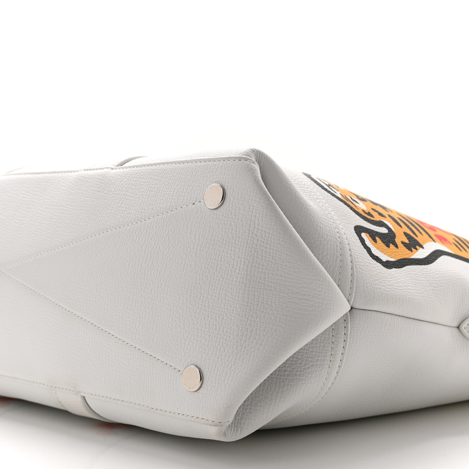 Louis Vuitton X NIGO Calfskin Tiger Journey Tote White 9 of 9