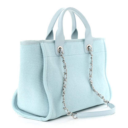 Chanel Mixed Fibers Small Deauville Tote Light Blue 4 of 11