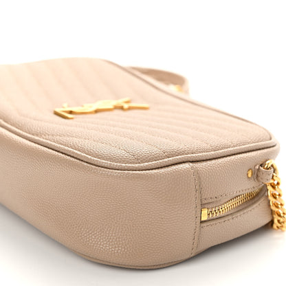 Saint Laurent Grain De Poudre Matelasse Monogram Mini Lou Camera Bag Dark Beige 10 of 11