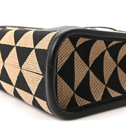 Prada Jacquard Saffiano Triangolo Symbole Embroidered Micro Tote Black Corda 9 of 9