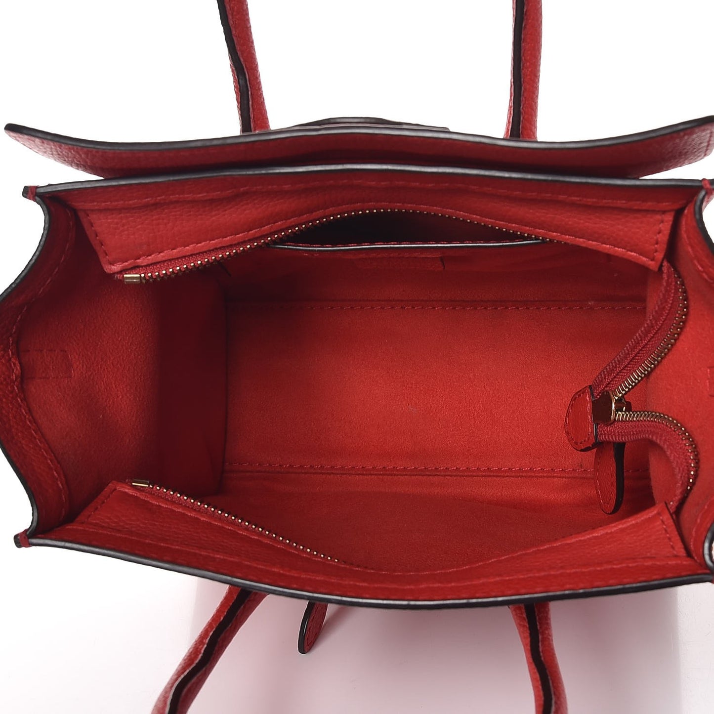 Drummed Calfskin Nano Luggage Coquelicot