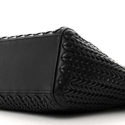 Fendi Vitello Grace Woven Medium Fendi Origami Black 11 of 12