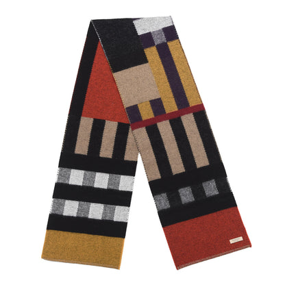 Burberry Wool Cashmere House Check Color Block Scarf Saffron 2 of 4