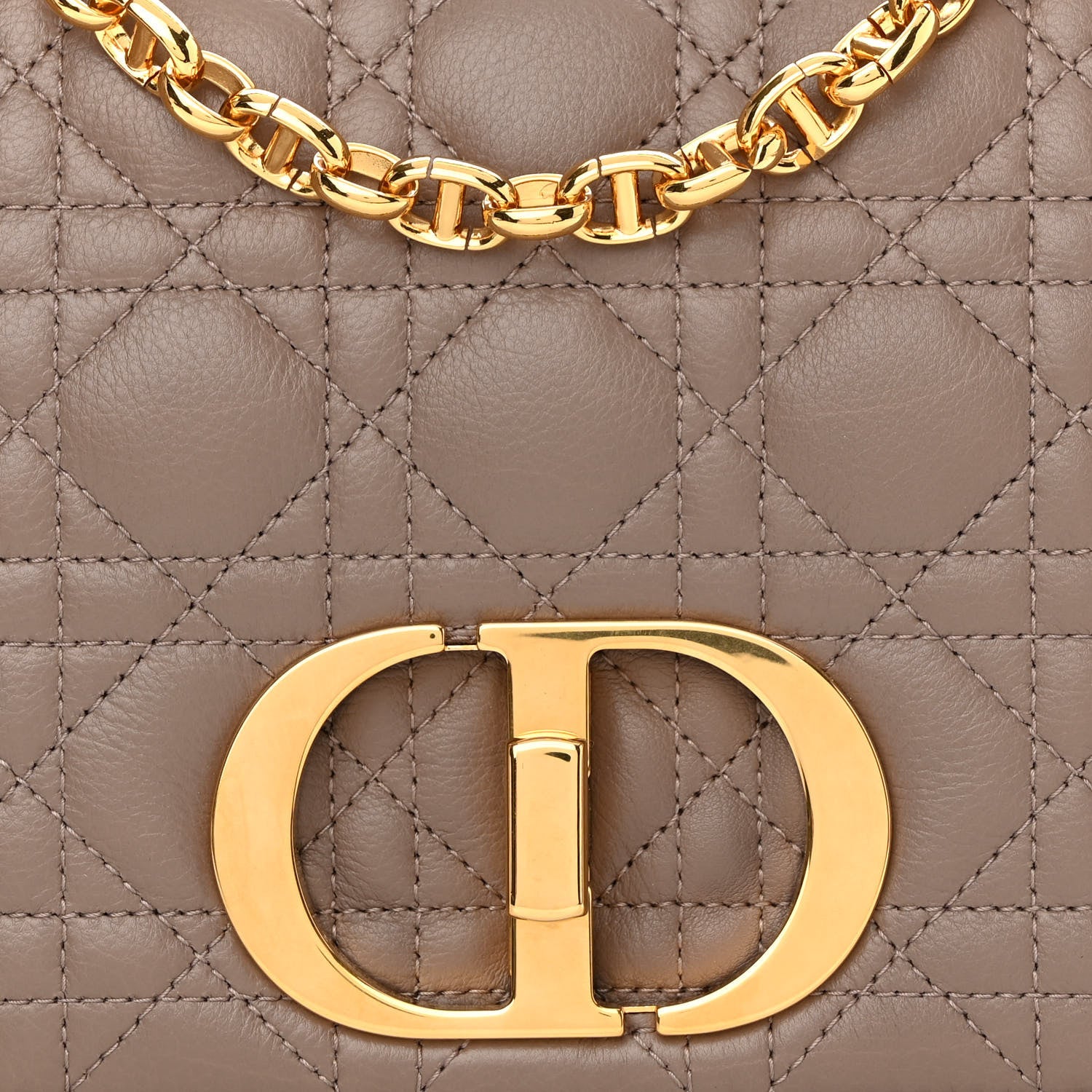 Christian Dior Supple Calfskin Cannage Medium Caro Bag Warm Taupe 8 of 11