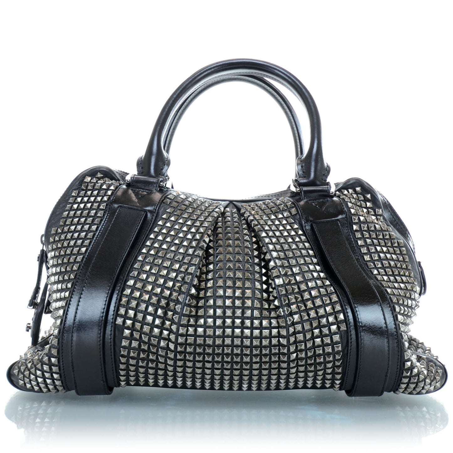 Prorsum Leather Studded Knight Satchel Black