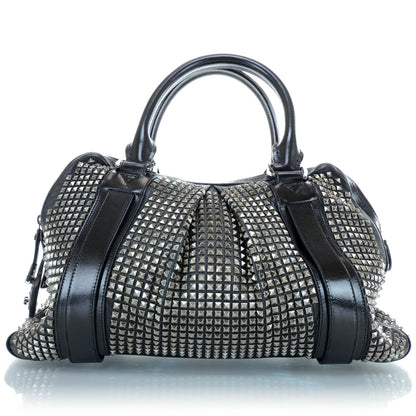 Burberry Prorsum Leather Studded Knight Satchel Black 1 of 10