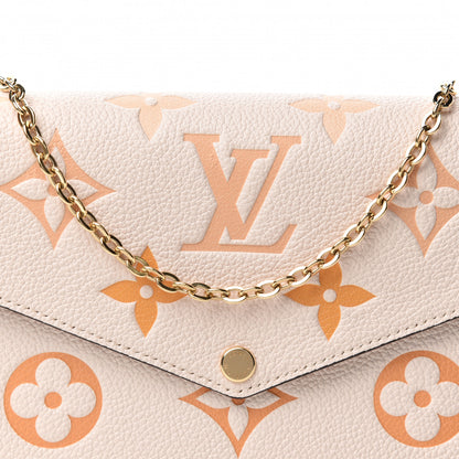 Louis Vuitton Empreinte Monogram Giant By The Pool Felicie Pochette Chain Wallet Cream Saffron 9 of 10