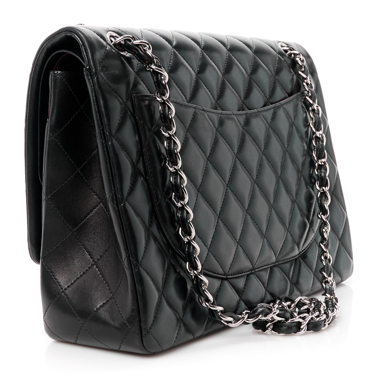 Chanel Lambskin Quilted Maxi Double Flap Black 3 of 15