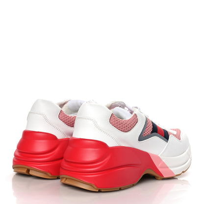 Gucci Lavaredo Eco Fabric Mesh Web Womens Rhyton Reflective Sneakers 36.5 Great White Water Rose Silver 4 of 7