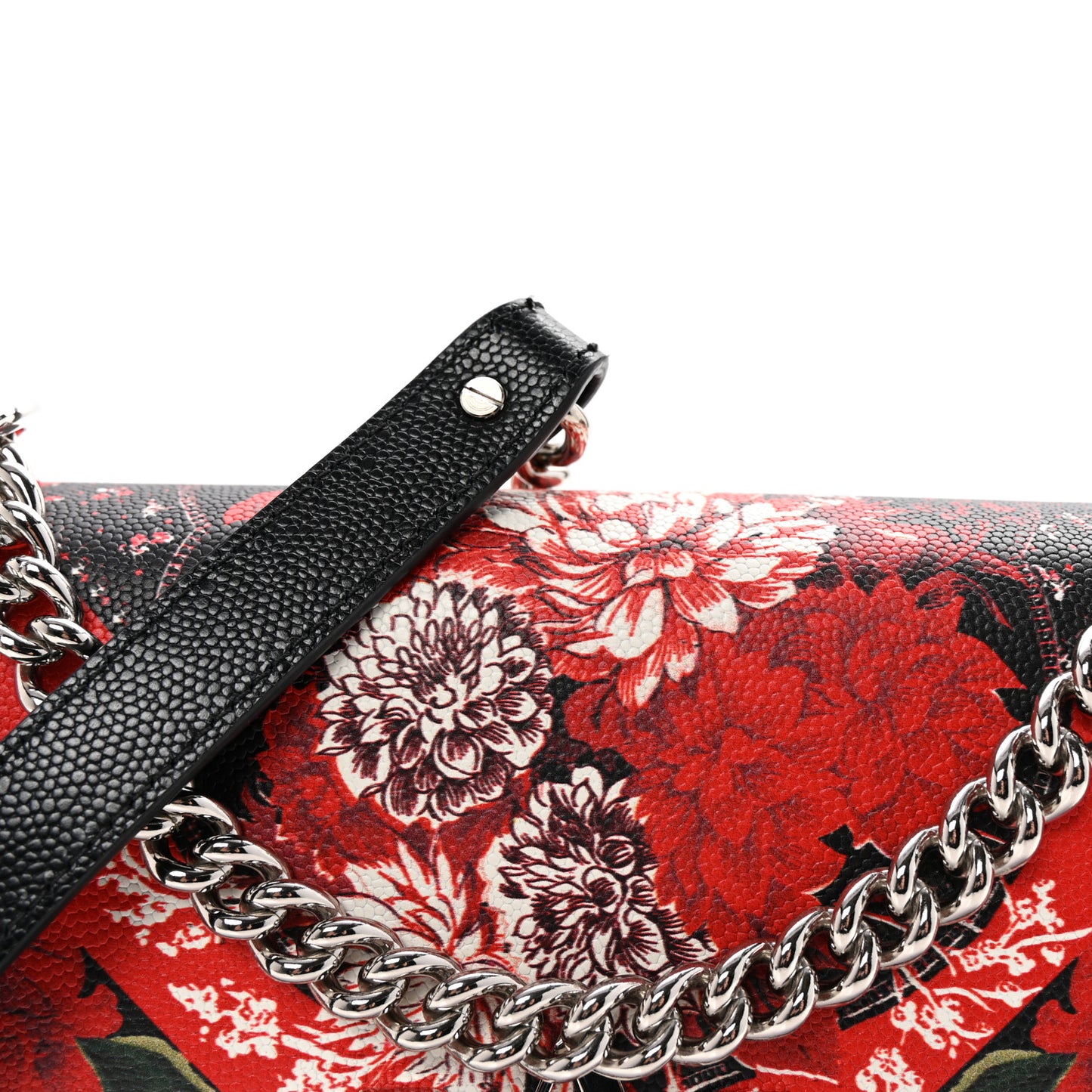 Calfskin Floral Medium Insignia Flap Multicolor