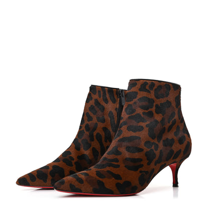 Christian Louboutin Pony Hair Leopard Print So Kate Booty 55 Ankle Boots 38 Black 3 of 10