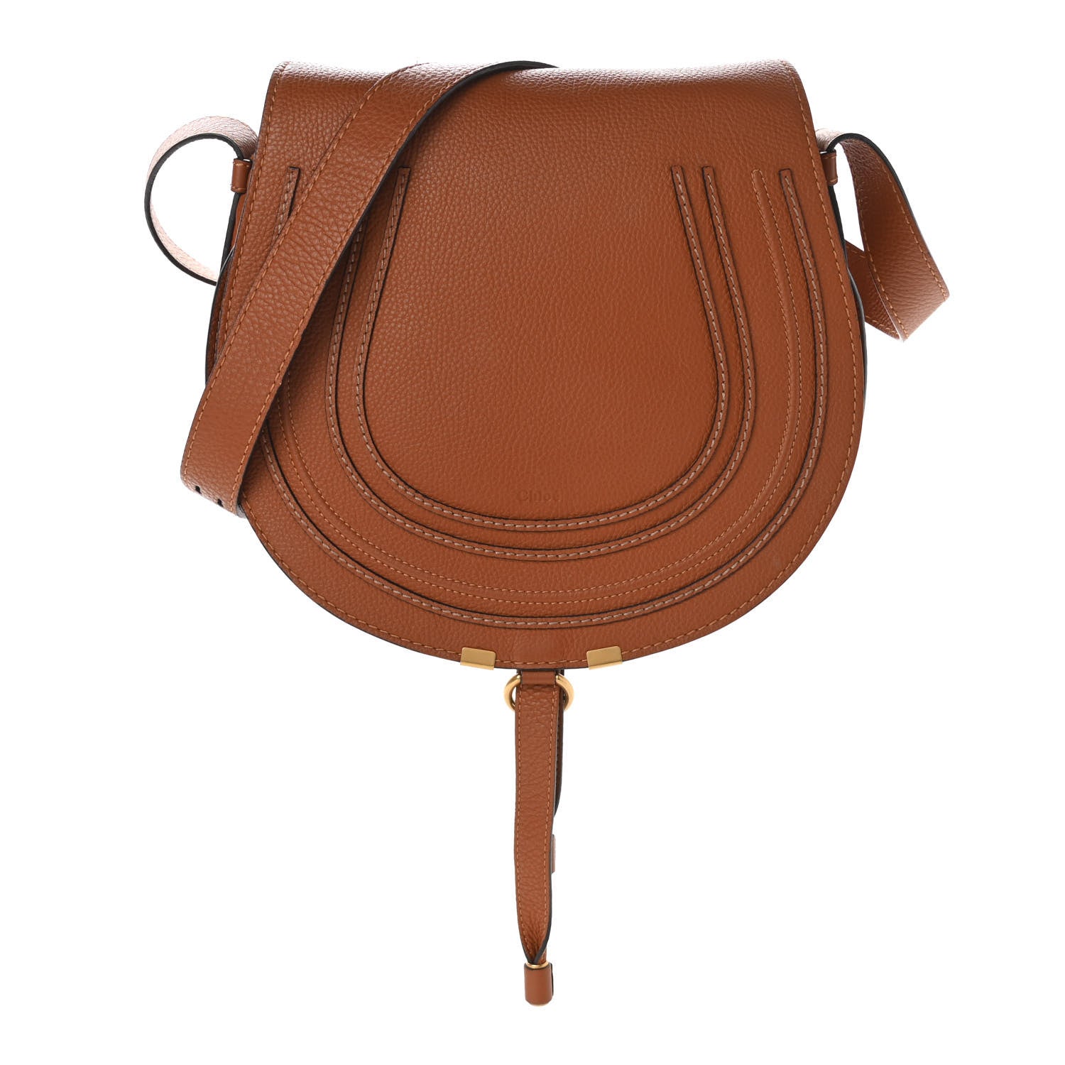Chloe Calfskin Medium Marcie Round Crossbody Bag Tan 1 of 10