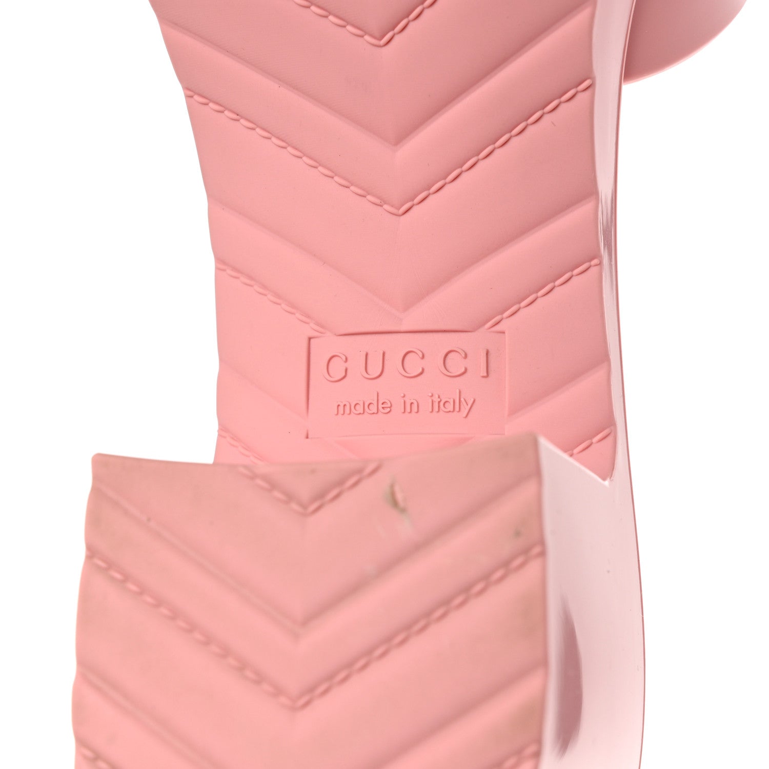 Gucci Rubber Gucci Logo Womens Platform 20/60mm Slide Sandals 38 Wild Rose 8 of 10