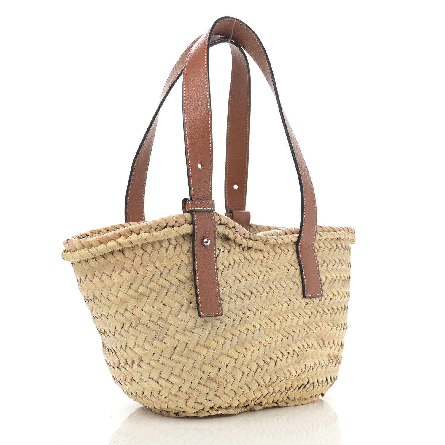 Loewe Raffia Small Basket Tote Bag Natural Tan 3 of 11