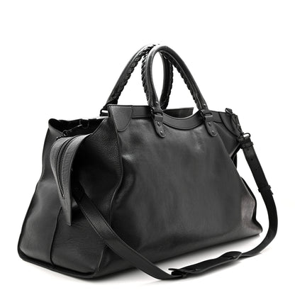 Balenciaga Grained Calfskin Neo Classic Black Hardware Large Top Handle Bag Black 3 of 10
