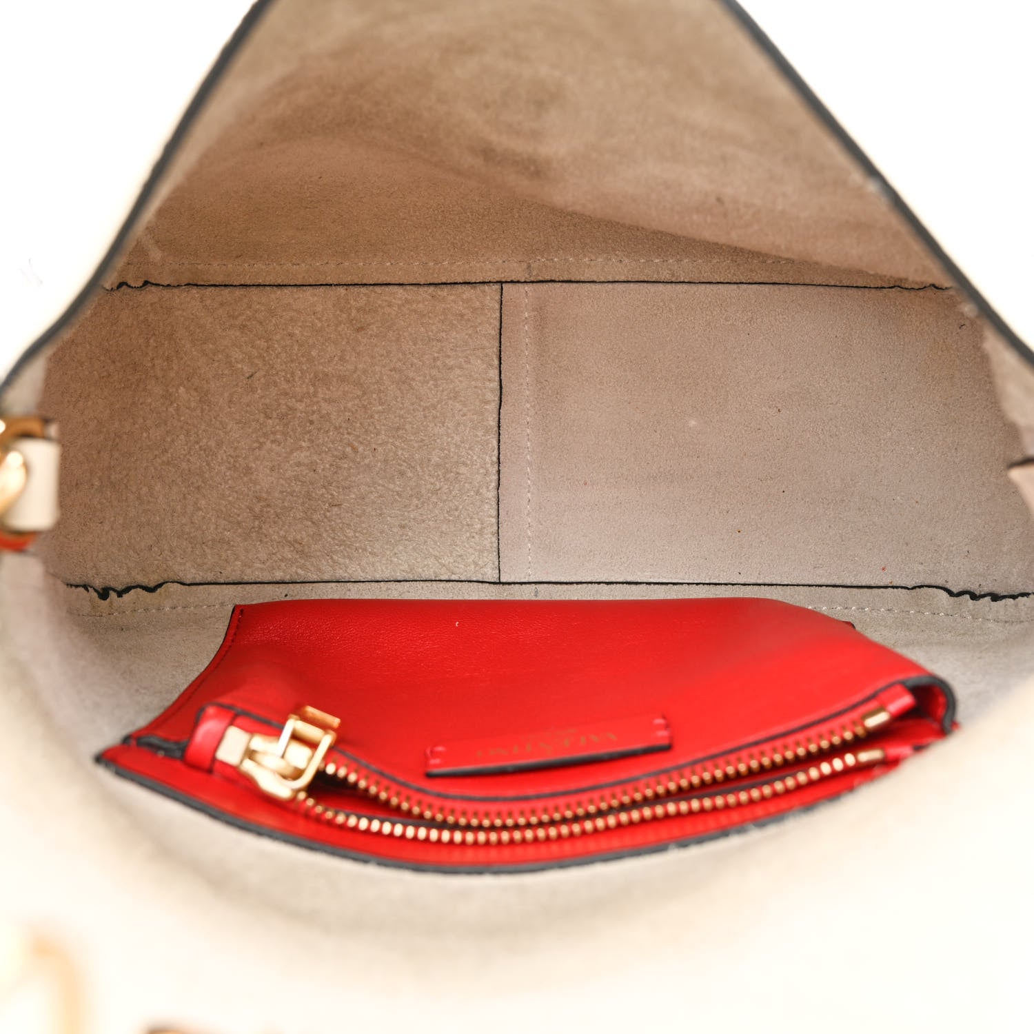 Valentino Garavani Pebbled Calfskin Small VRing Shoulder Bag Light Ivory 5 of 12