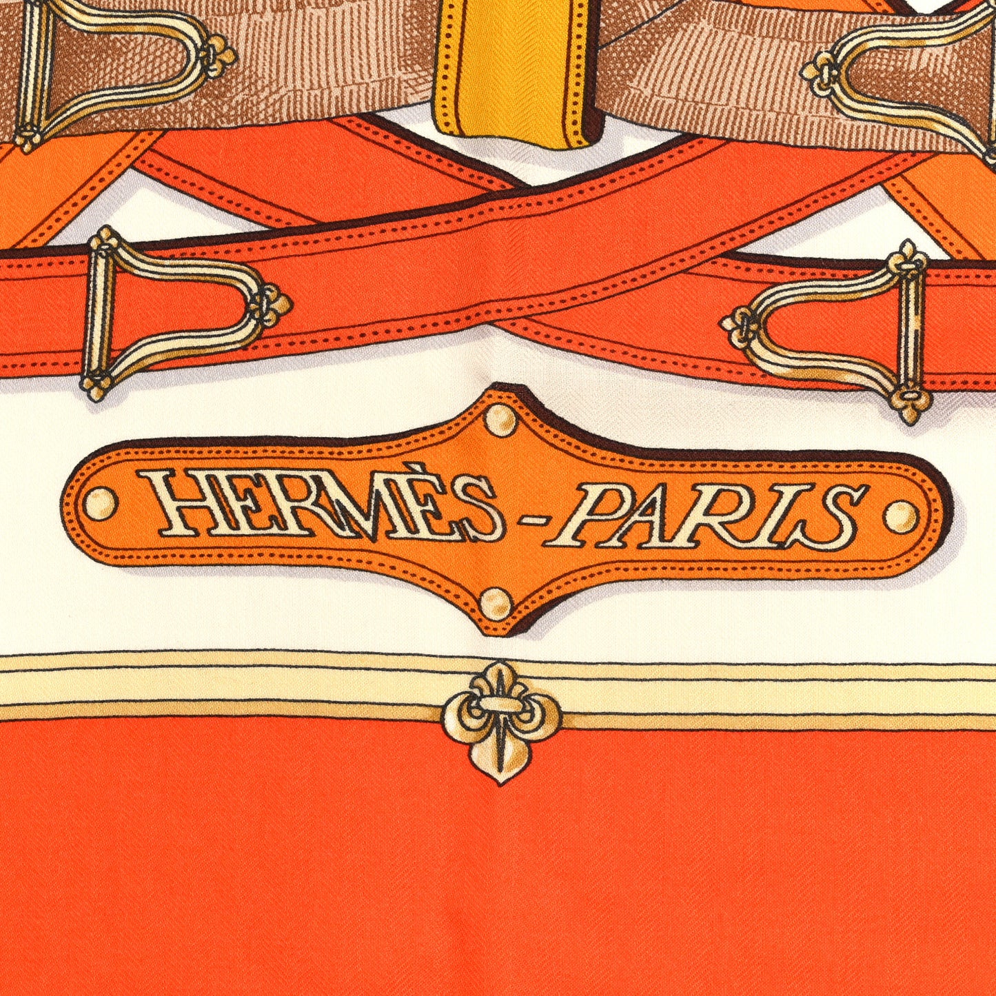 Cashmere Silk Cavalcadour Shawl 140 Orange White Brun