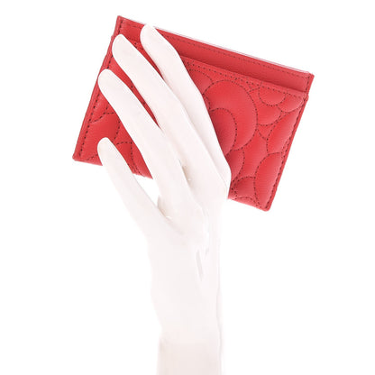 Chanel Caviar Camellia Quilted Card Holder Red 2 of 9