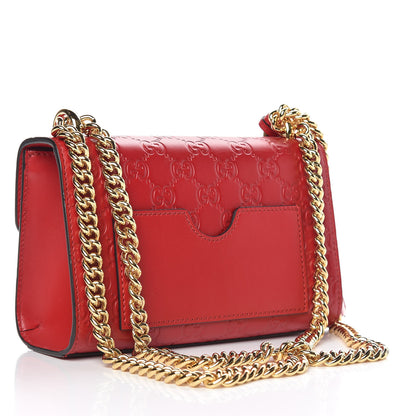 Gucci Guccissima Small Padlock Shoulder Bag Hibiscus Red 3 of 9