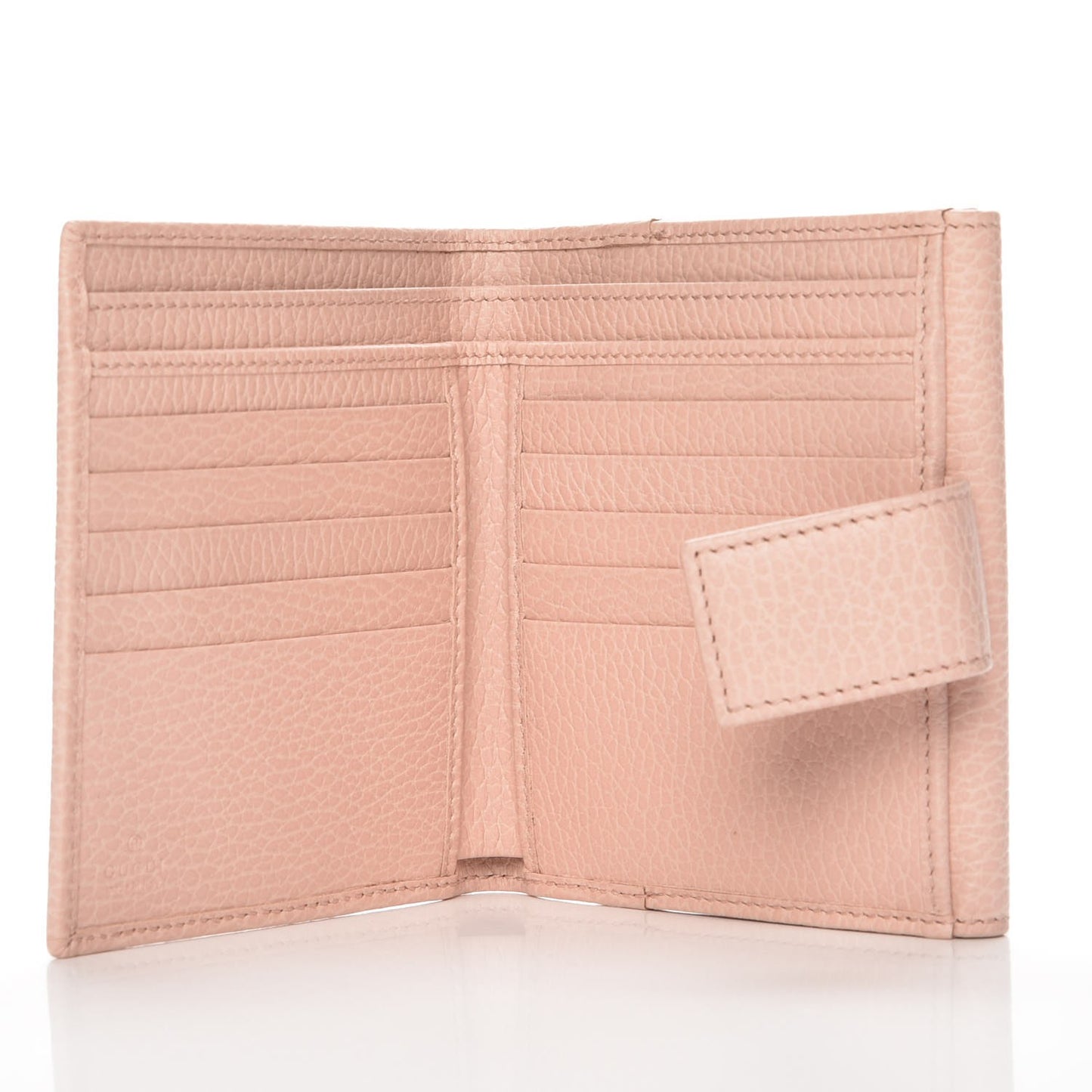 Dollar Calfskin Double G French Flap Wallet Perfect Pink