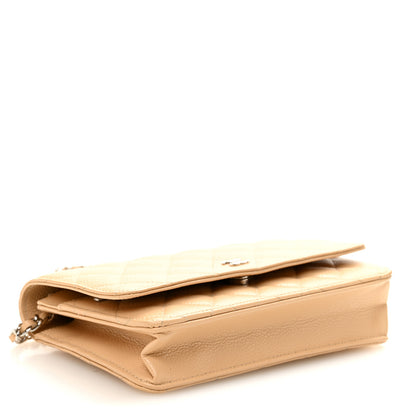 Chanel Caviar Quilted Wallet on Chain WOC Beige 4 of 11