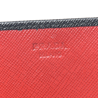 Prada Saffiano Colour Continental Flap Wallet Black Peonia 9 of 11