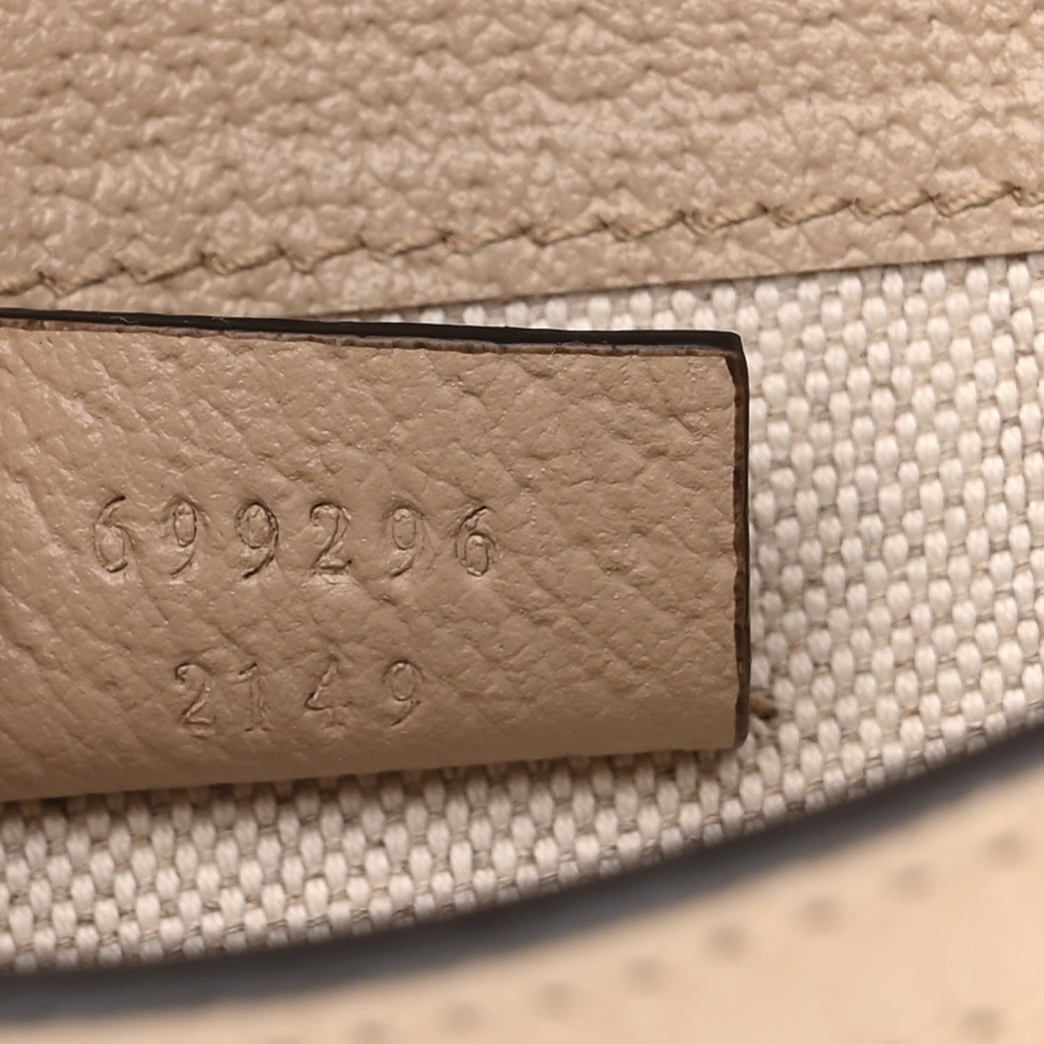 Gucci GG Supreme Monogram Textured Dollar Calfskin Mini Horsebit 1955 Shoulder Bag Beige Mystic White Oatmeal 7 of 10
