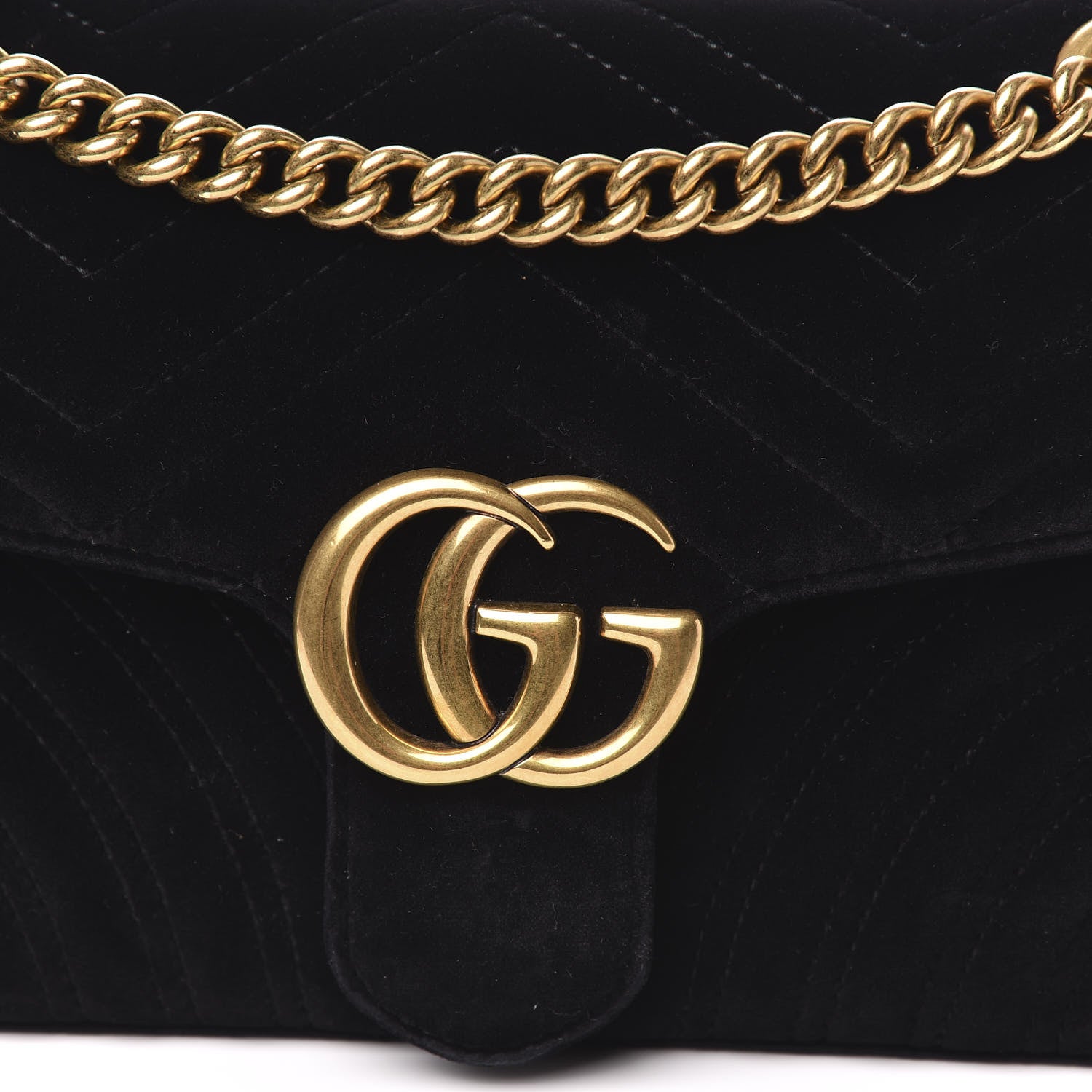 Gucci Velvet Matelasse Small GG Marmont Shoulder Bag Black 12 of 12