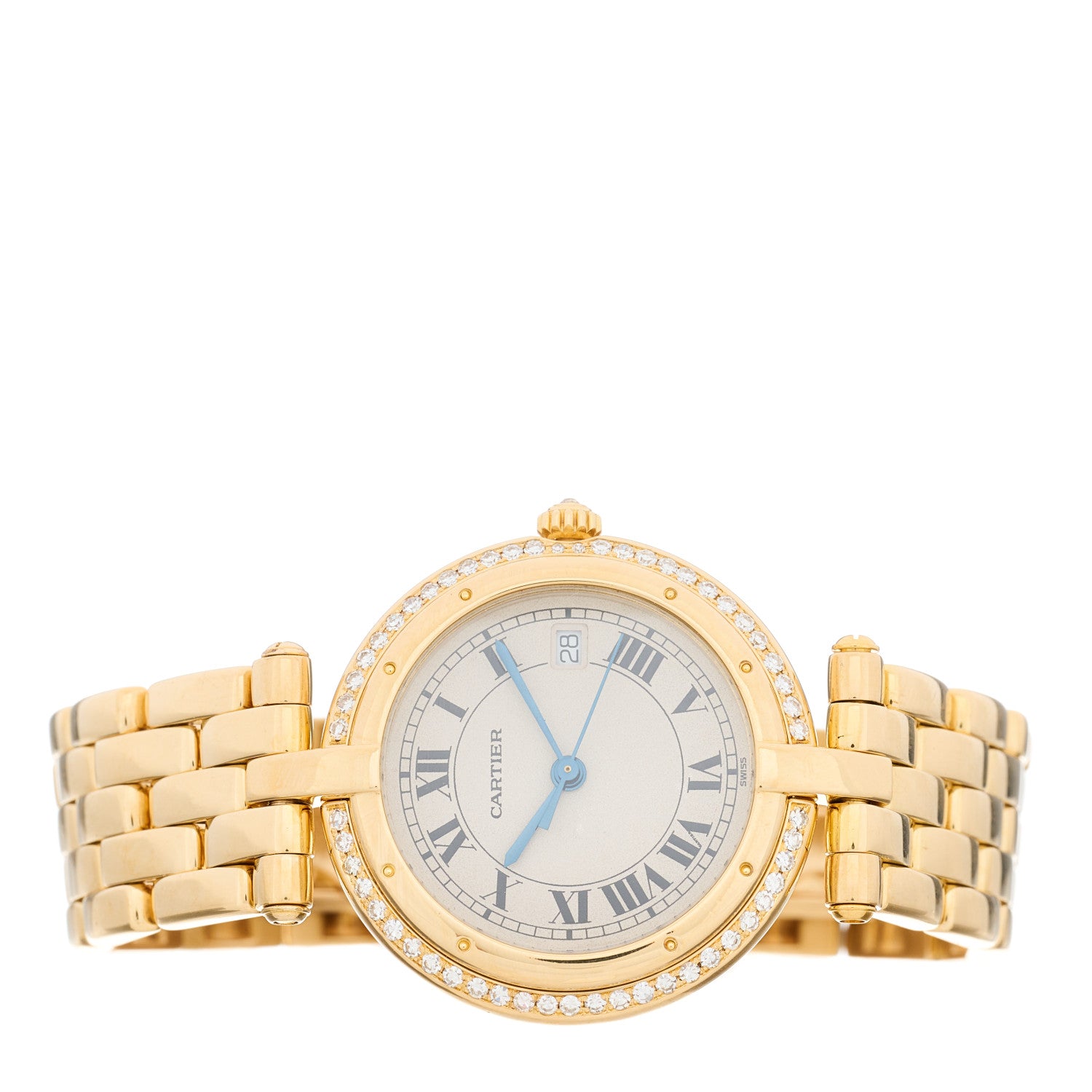 Cartier 18K Yellow Gold Diamond 29mm Panthere Vendome Quartz Watch 2 of 4