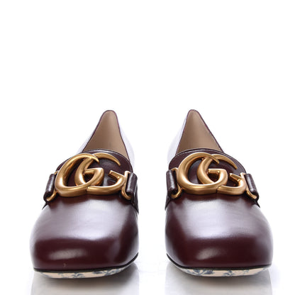 Gucci Malaga Kid GG Victoire 55mm Loafer Pumps 37.5 Vintage Bordeaux 2 of 10