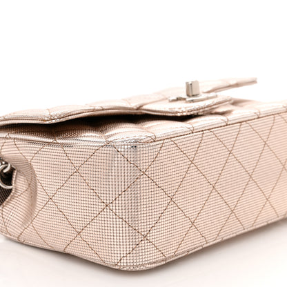 Chanel Metallic Calfskin Quilted Pixel Effect Mini Rectangular Flap Pink Gold 9 of 11