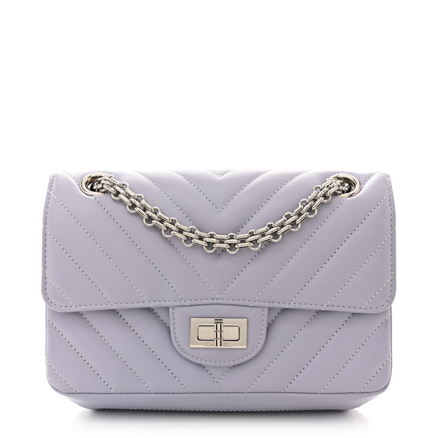 Aged Calfskin Chevron Quilted 2.55 Reissue Mini Flap Light Purple