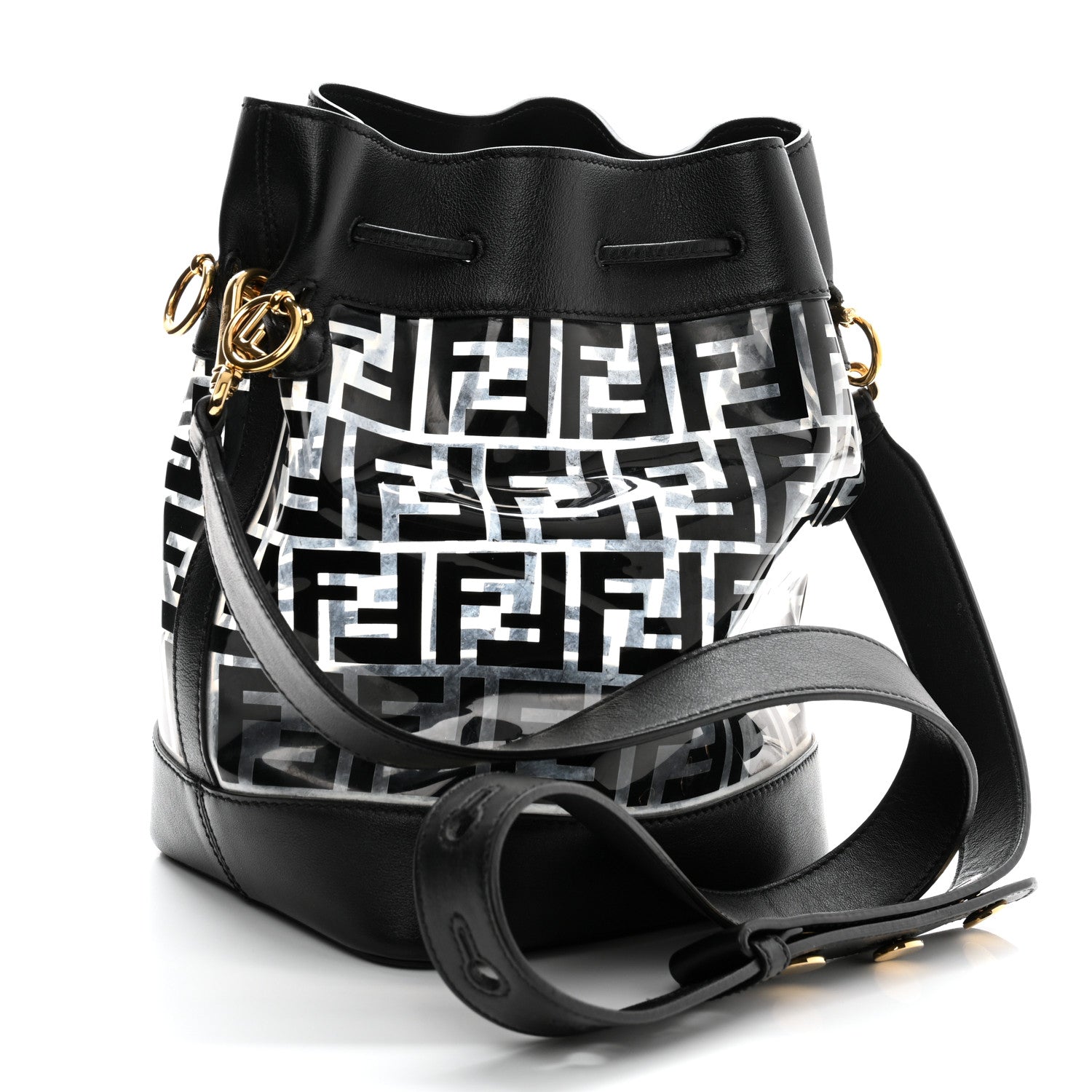 Fendi TPU FF Vitello Grace F is Fendi Grande Mon Tresor Bucket Bag Black 3 of 10