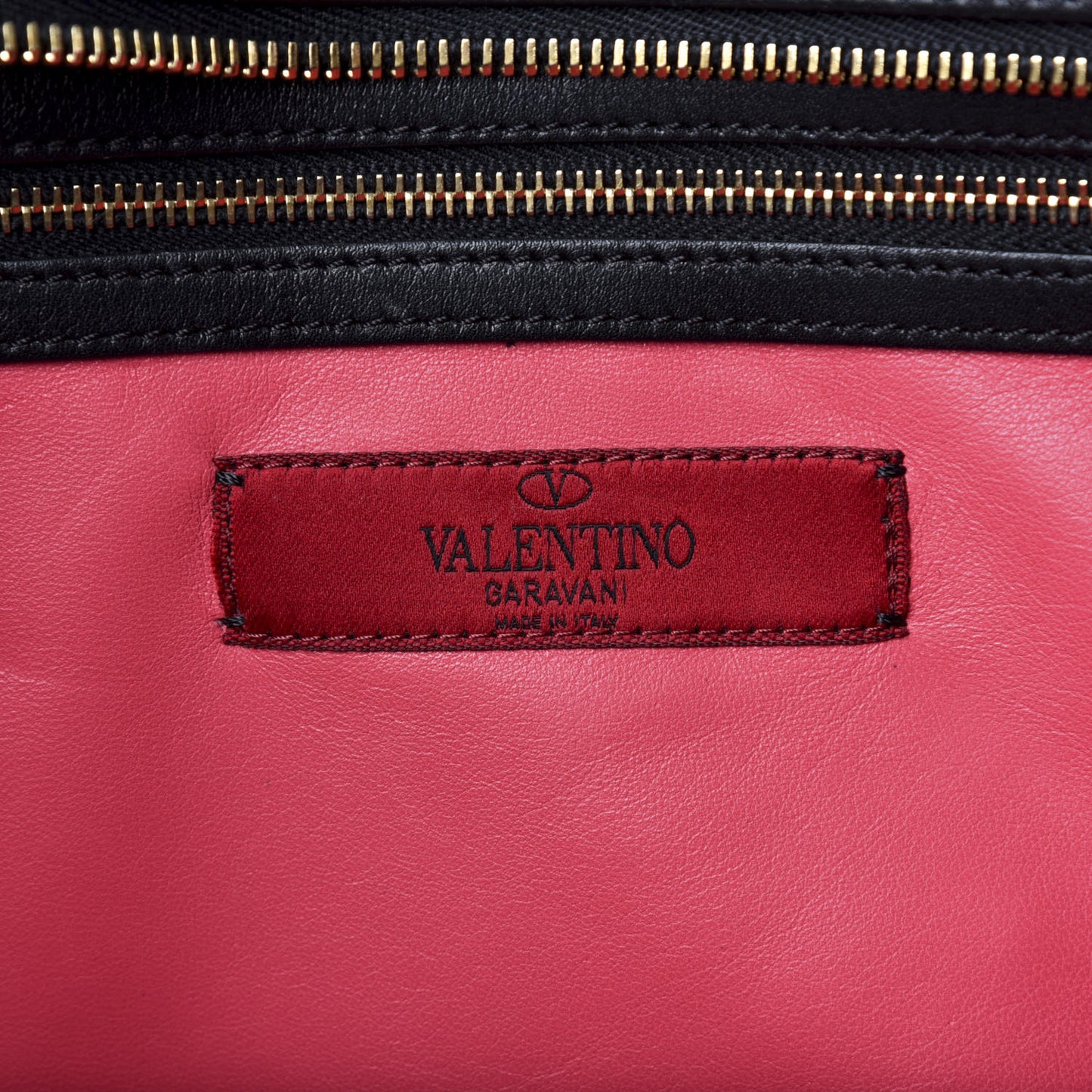 Calfskin Carmen Medium Tote Black Deep Rose