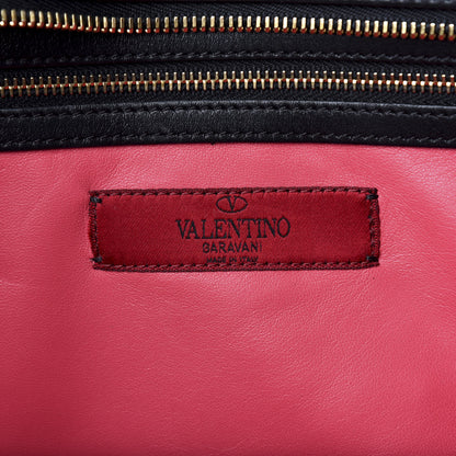 Valentino Garavani Calfskin Carmen Medium Tote Black Deep Rose 6 of 9