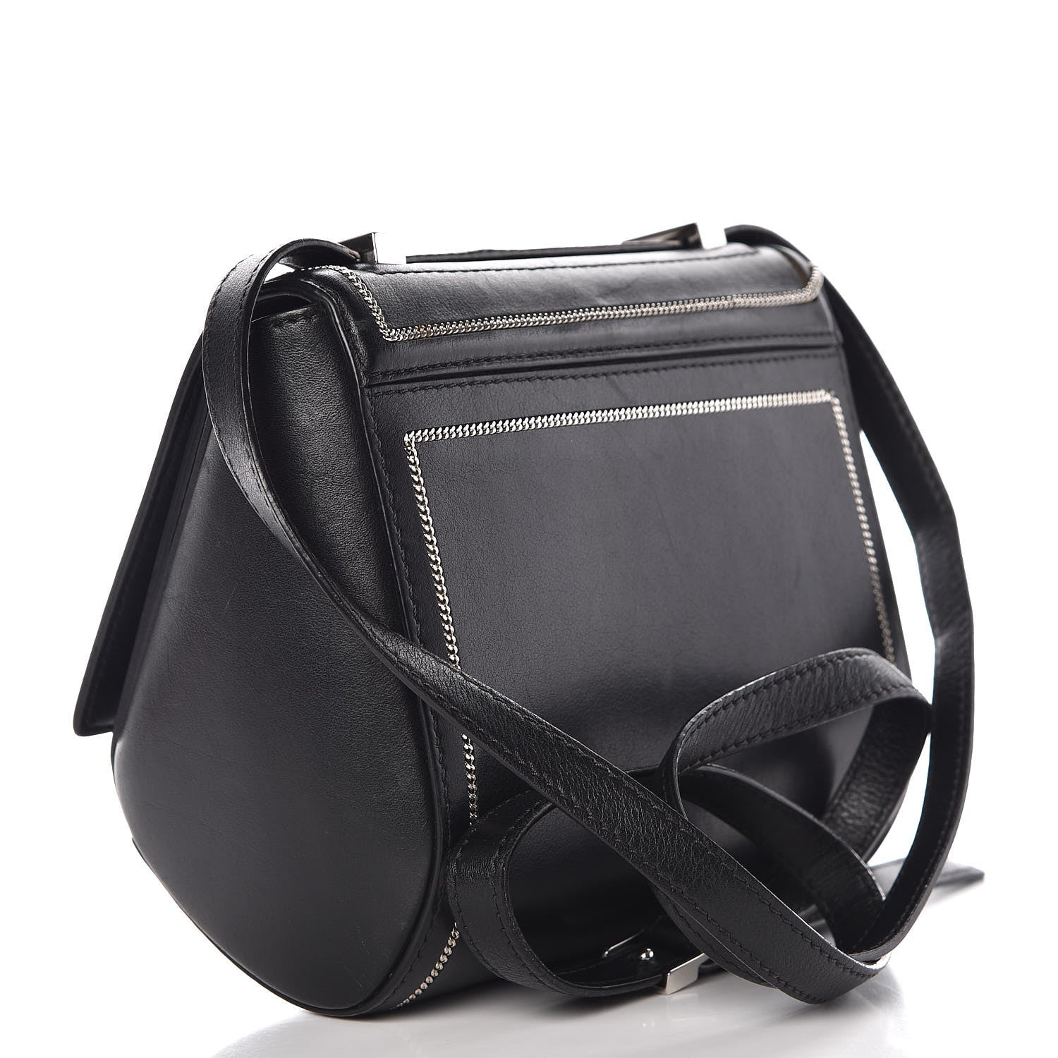 Givenchy Calfskin Chain Embellished Mini Pandora Box Crossbody Bag Black 3 of 9
