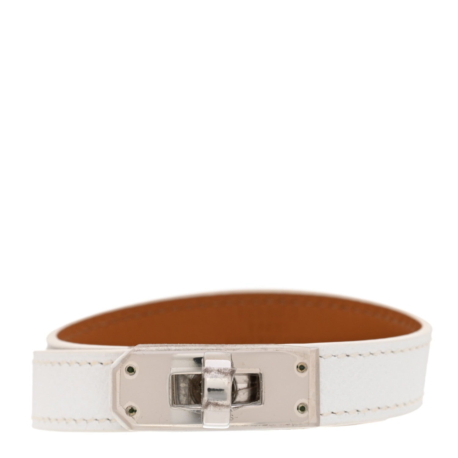 Hermes Epsom Kelly Double Tour Bracelet M White 1 of 5