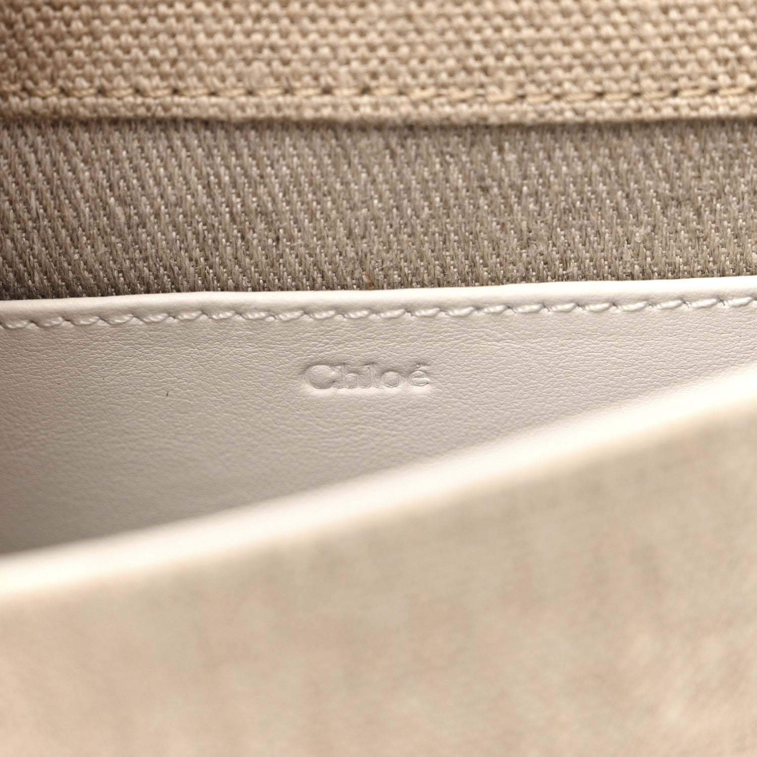 Chloe Canvas Calfskin Mini Alphabet Saddle Bag Sand 6 of 9