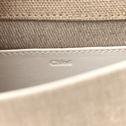 Chloe Canvas Calfskin Mini Alphabet Saddle Bag Sand 6 of 9