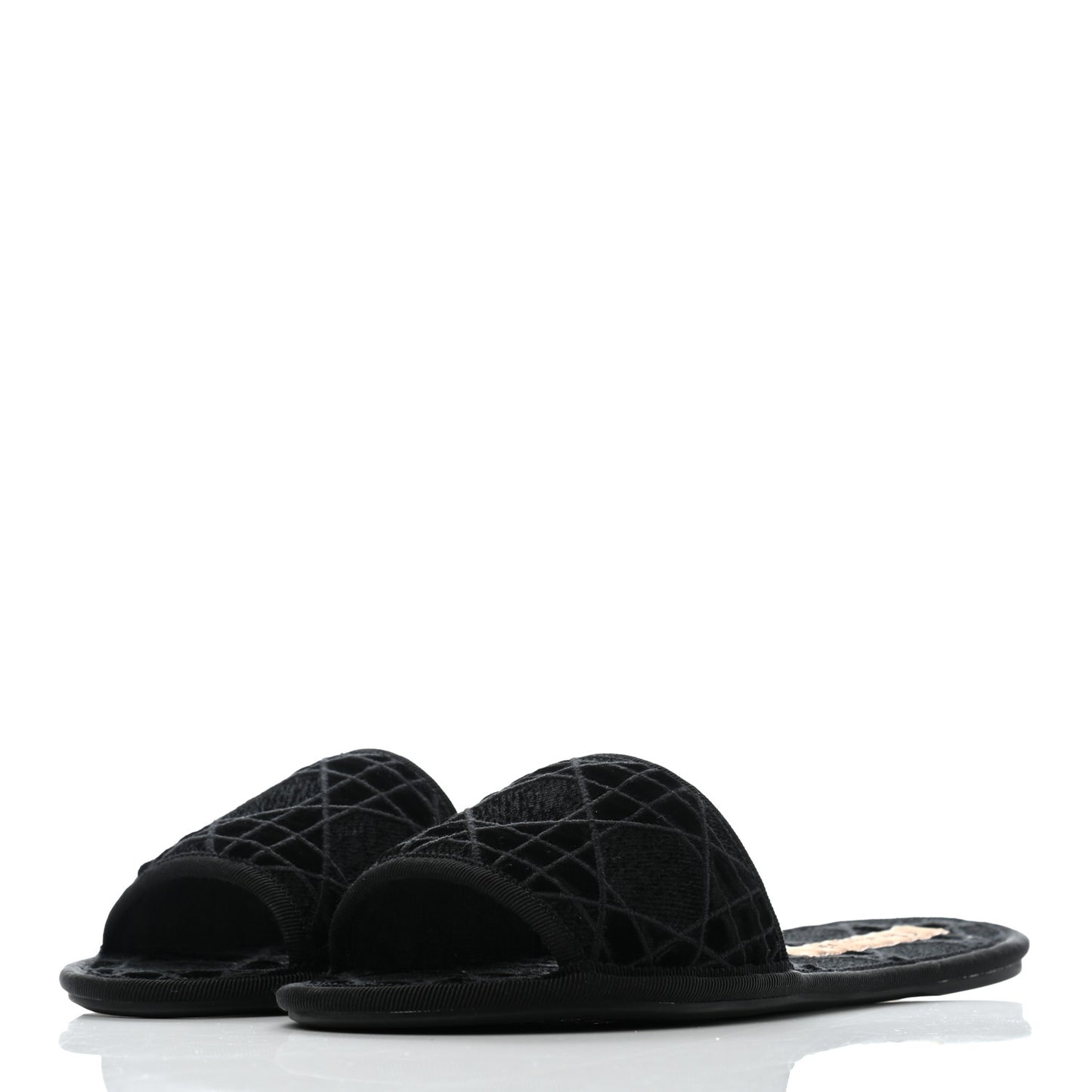 Velvet Cannage Chez Moi Slide Sandal 36.5 Black