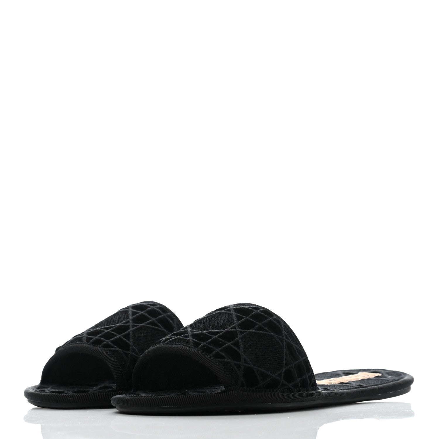 Christian Dior Velvet Cannage Chez Moi Slide Sandal 36.5 Black 3 of 8