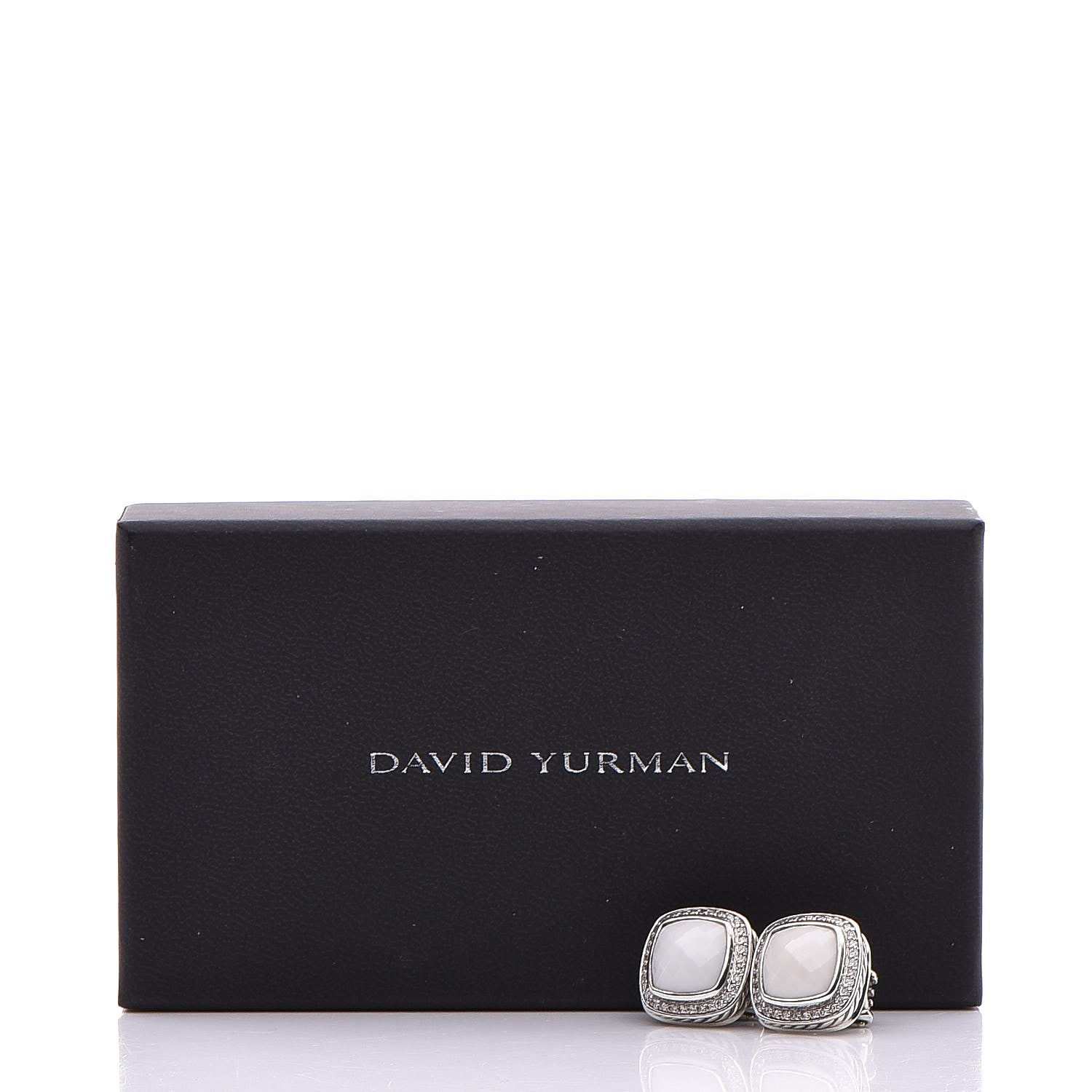 David Yurman Sterling White Agate 11mm Albion Earrings 6 of 6