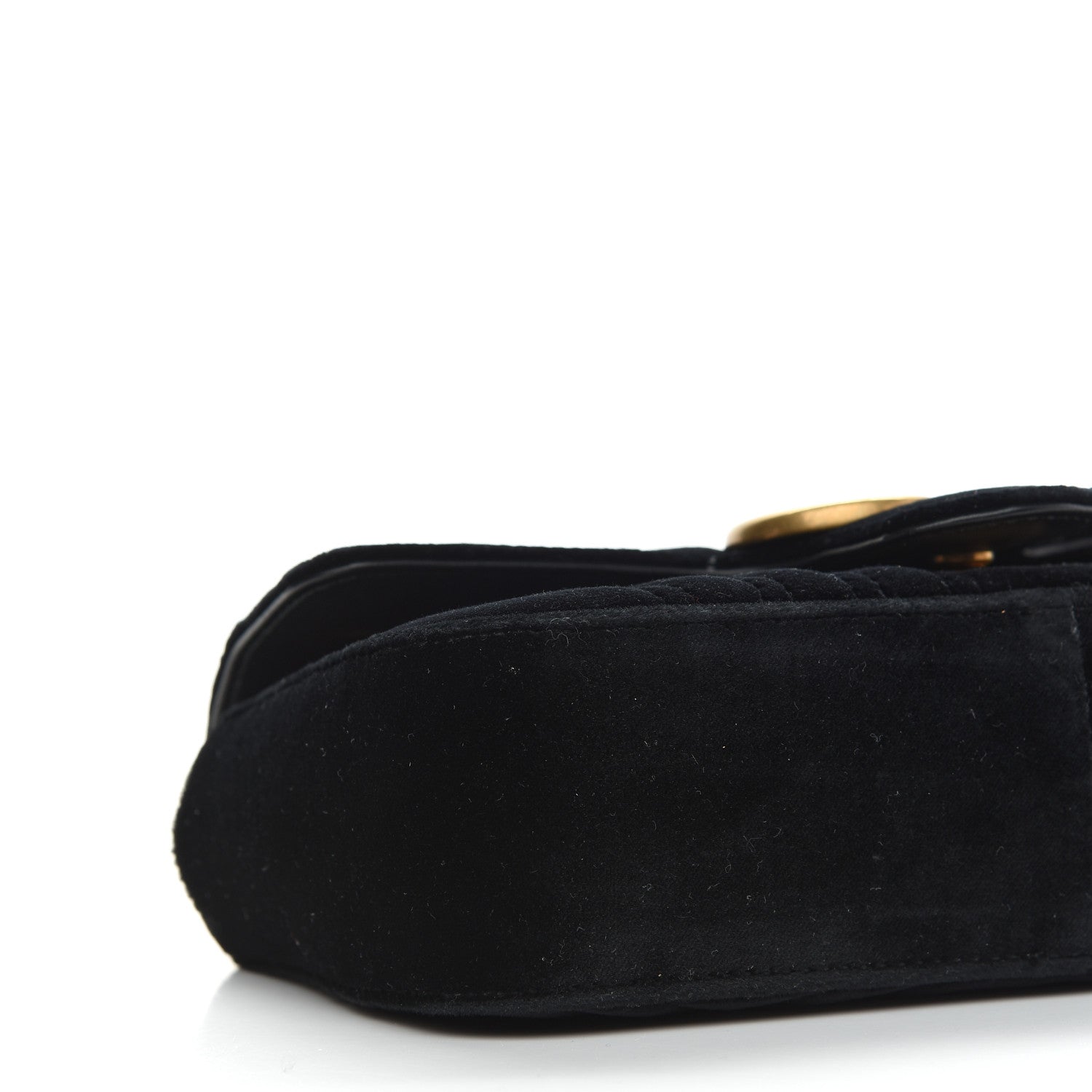 Gucci Velvet Matelasse Mini GG Marmont Shoulder Bag Black 8 of 10