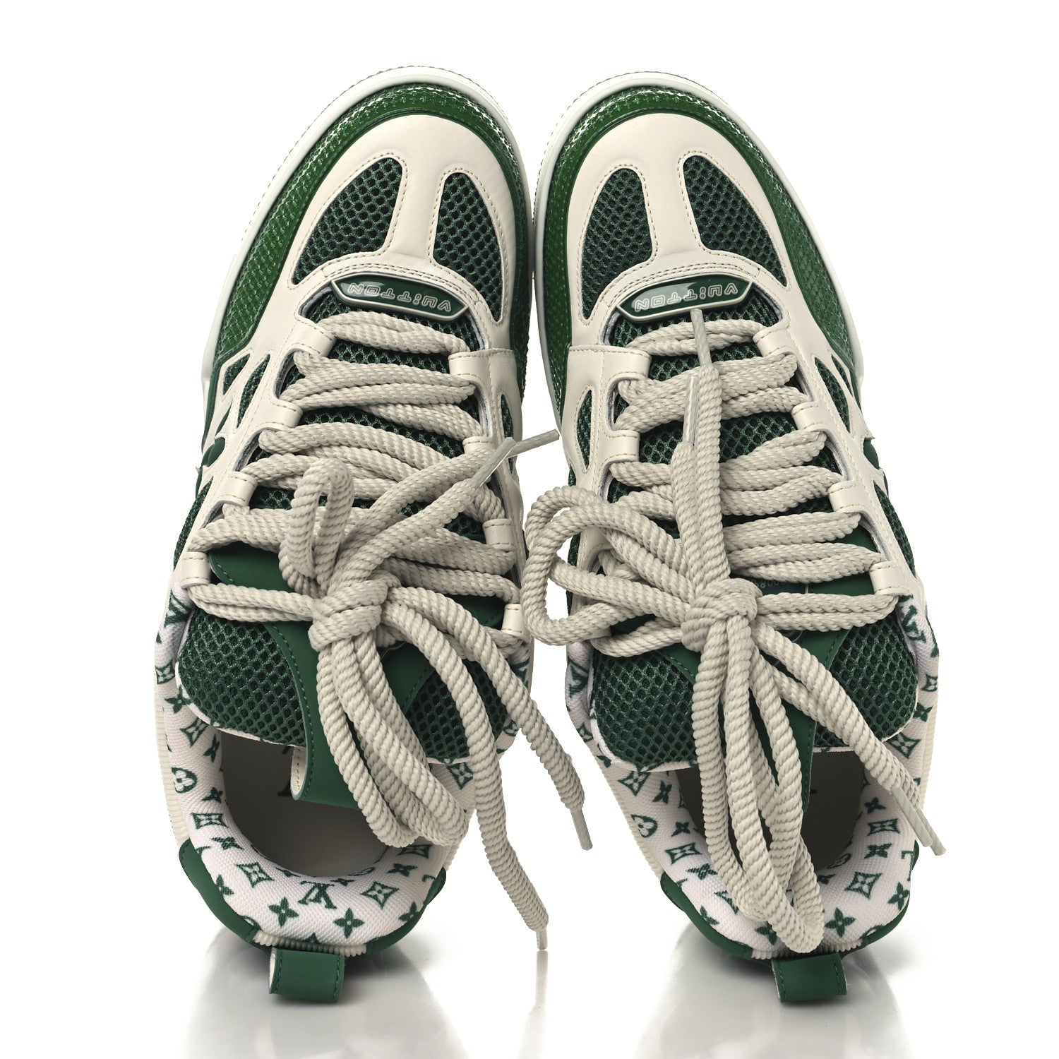 Louis Vuitton Calfskin Mesh Mens LV Skate Sneaker 7 Green 1723940